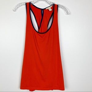 Banana Republic Cross Back Tank Orange Navy M A3